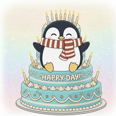 可爱企鹅 POODY 的感谢与祝贺礼物贴纸