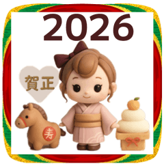3D くるくるちゃん　新年あいさつ
