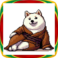 毎年使える 冬と新年 太っちょ白柴