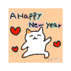 いつでも使えるにゃんこ年末年始スタンプ