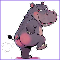 大屁股河馬（無文字）