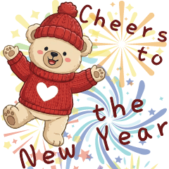 Cozy Happy New Year Bear Fresh Start Hug