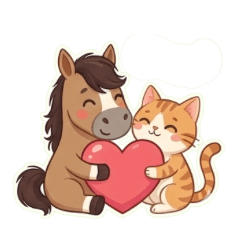 Horse and cat stickers