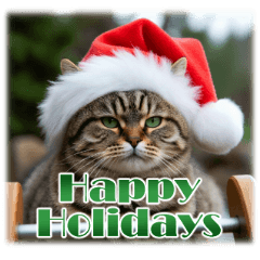 Unique winter cat sticker, fix