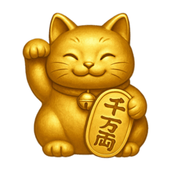 【 招き猫 黄金 ゴールドのスタンプです 】
