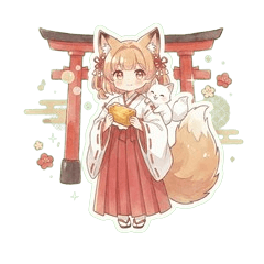 Fox Ear Miko & Little Spirit