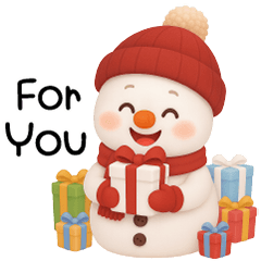 A chubby, cute snowman