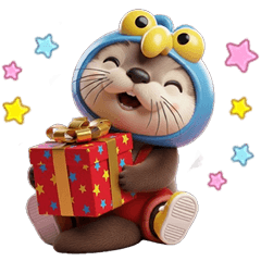 OTTER FANCY IN CHRISTMAS AND NEW YEAR