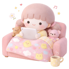 Cute girl pastel : Happy new year