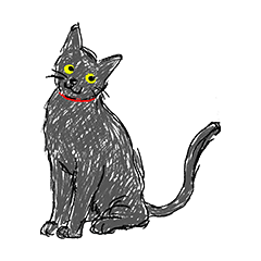 普段使いに・ほんわか黒猫スタンプ