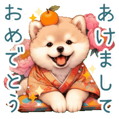 【動く】年末年始とあけおめの柴犬