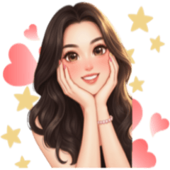 Mimi in a black dress