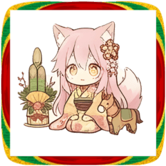 Kemomimi Chibi New Year Stickers 2026
