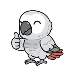 Cute African Grey Parrot Stickers