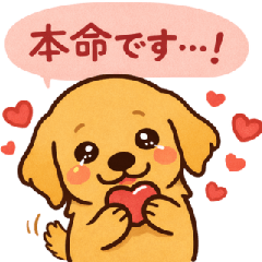Cute Golden Retriever's Feelings Sticker