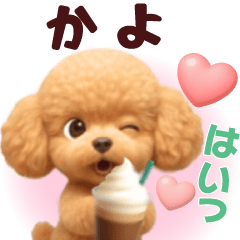 Pretty toy poodle 3D stickers1.1 Kayo