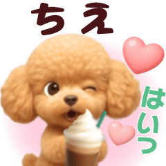 Pretty toy poodle 3D stickers1.1 Chie