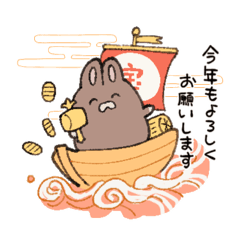 いつものうさちゃん(冬のあいさつ)