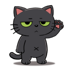 Grumpy Black Cat Stickers
