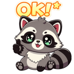 Gentle Raccoon Daily Stickers