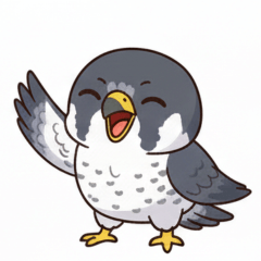 Cute falcon stickers stamp