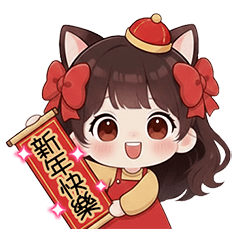 冬日雙蝴蝶結小女孩_紅色吊帶裙