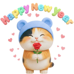 Pandas and cats celebrate the New Year