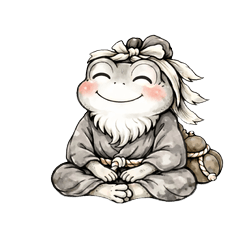 悠然的青蛙仙人。