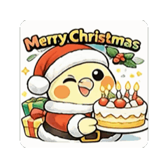 "Christmas" Cute Cockatiel Stamp...