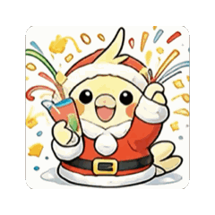 "Christmas" Cute Cockatiel Stamp.,!