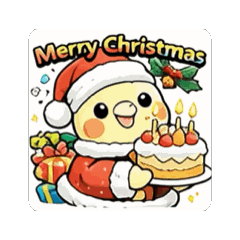 "Christmas" Cute Cockatiel Stamp,,