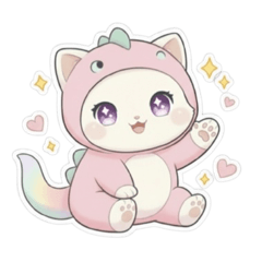 虹尾貓Niji恐龍小怪獸