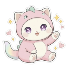 虹尾貓Niji恐龍怪獸裝