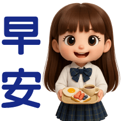 可愛女孩 **問候實用貼