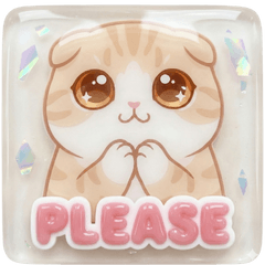 牛奶折耳貓Earl:立體樹脂風貼圖