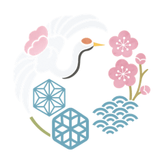 溫柔日式和風吉祥貼圖