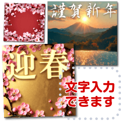 文を書き込める♥お正月・富士山・桜の花