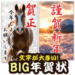 見やすさ重視のBIG!!年賀はがき風スタンプ