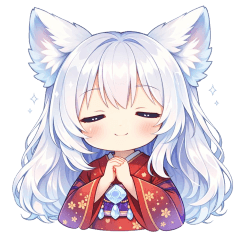 動的可愛獸耳和服貼圖