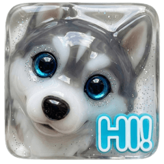 煙燻哈士奇Minty：水晶樹脂風貼圖