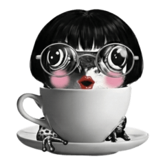 Cafe Okame: Shopkeeper in the Coffee Cup
