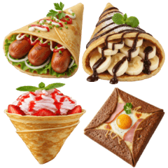 文字なし！ごちそうスタンプ7・クレープ