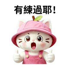 萌寵Q版-粉紅帽帽的大眼萌貓