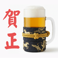 ビール⭐お正月な藍色