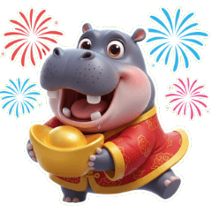 통통 하마 새해 복 많이 받으시고 대박