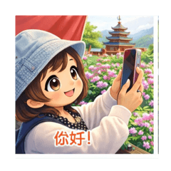 卡通風格問候圖