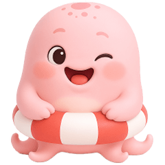 A cute round little squid (No Text)