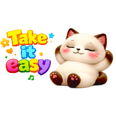 Cute 3D Siamese Cat Stickers