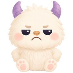 Snow monster, round and cute. (No Text)