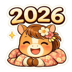2026 Cute Horse New Year Stickers